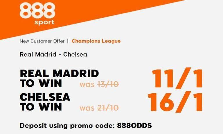 Get 11/1 for Real Madrid v 16/1 for Chelsea to win