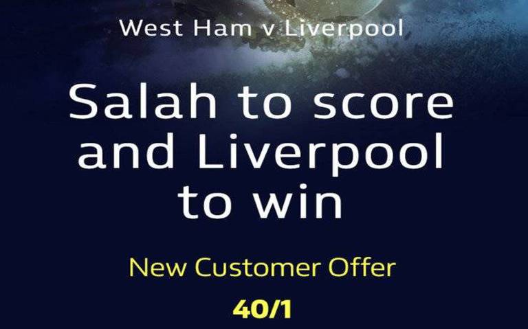 Get 40/1 for Salah to Score in West Ham v Liverpool
