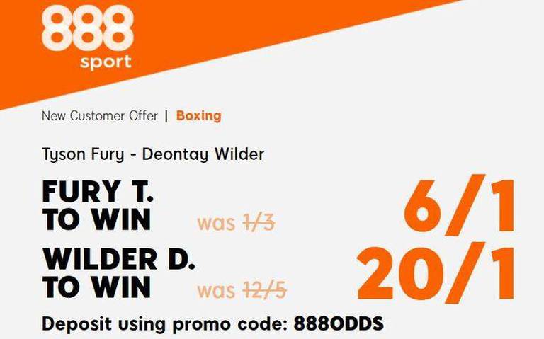 Get 6/1 for Fury or 20/1 for Wilder to win